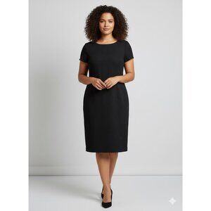 Talbots Midi Dress Black Size 14WP NWOT